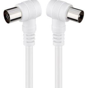 GOOBAY καλώδιο κεραίας αρσενικό σε θηλυκό 11520, γωνιακό, 1.5m, λευκό
