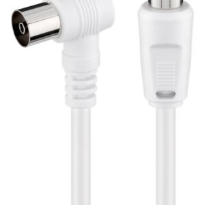GOOBAY καλώδιο κεραίας αρσενικό σε θηλυκό 11714, γωνιακό, 5m, λευκό