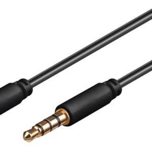 GOOBAY καλωδίου ήχου 3.5mm 63830, 4-pin, slim, CU, 2m, μαύρο