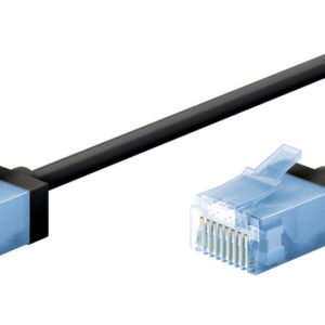 GOOBAY καλώδιο δικτύου 74233, CAT 6A U/UTP, slim, copper, 500MHz, 1m, μαύρο