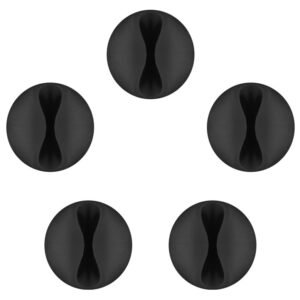 GOOBAY οργανωτές καλωδίων σιλικόνης 95040, 1 θέση, Φ7.8mm, μαύρο, 5τμχ