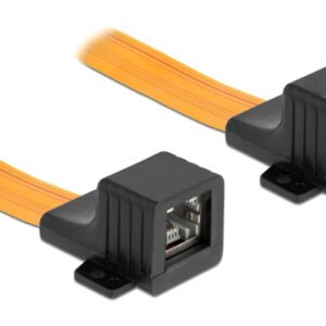 POWERTECH καλώδιο RJ45 θηλυκό CAB-W047, Cat 6 U/UTP, 30cm, κίτρινο