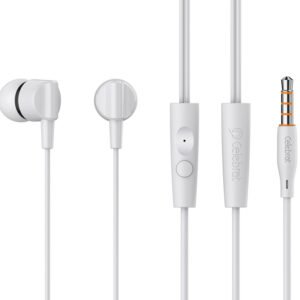 CELEBRAT earphones με μικρόφωνο G35, 3.5mm σύνδεση, 10mm, 1.2m, λευκά