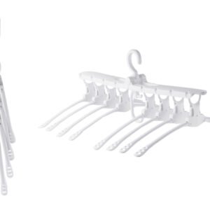 Κρεμάστρα ντουλάπας HUH-0107, 8 θέσεων, αναδιπλούμενη, λευκή