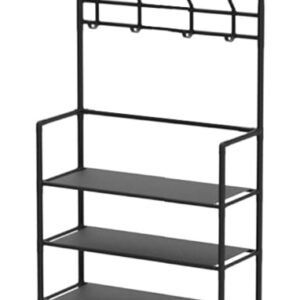 Παπουτσοθήκη HUH-0126 με 5 ράφια & κρεμάστρα, 80x25x171cm, μαύρη