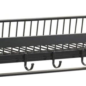 HOME USE κρεμάστρα με ράφι HUH-0164, μεταλλική 57x22x13cm, μαύρη