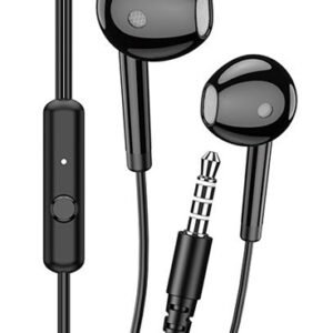 KAKUSIGA earphones με μικρόφωνο KSC-1301, 3.5mm σύνδεση, 14mm, 1.1m, μαύρα