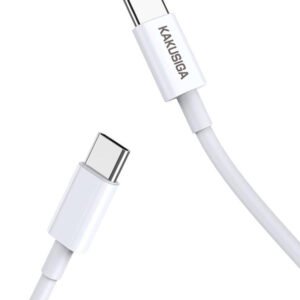 KAKUSIGA καλώδιο USB-C σε USB-C KSC-653, 100W, 480Mbps, 25cm, λευκό