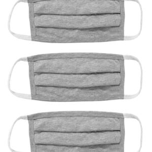 Μάσκα προστασίας βαμβακερή MSK-0007, επαναχρησιμοποιούμενη, γκρι, 3τμχ