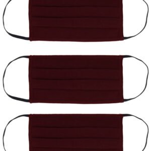Μάσκα προστασίας βαμβακερή MSK-0008 επαναχρησιμοποιούμενη, μπορντό, 3τμχ
