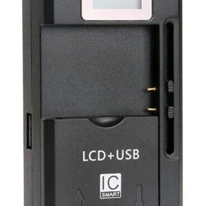 POWERTECH φορτιστής μπαταρίας κινητών QC64 με οθόνη, USB, μαύρος