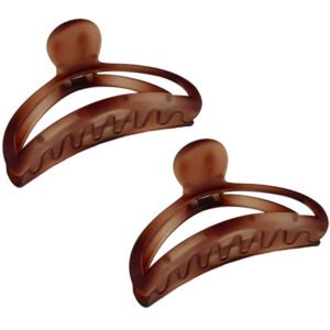 ROXXANI κλιπ μαλλιών RXN-0015, καφέ, 9.5cm, 2τμχ