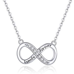 BAMOER κολιέ άπειρο SCN352 με κυβική ζιρκόνια, ασήμι 925, ασημί