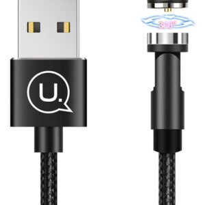 USAMS καλώδιο USB σε lightning US-SJ472, μαγνητικό, 2.1A, 1m, μαύρο