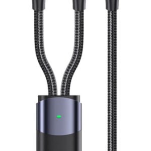 USAMS καλώδιο USB-C σε 2x USB-C US-SJ551, PD 100W, 1.2m, μαύρο
