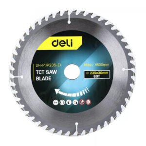 DELI δίσκος κοπής ξύλου DH-MJP235-E1, 60 δόντια, 235mm, 6500rpm