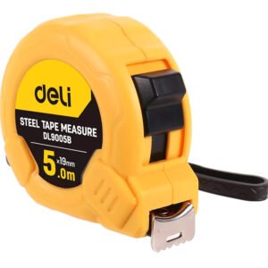 DELI μέτρο DL9005B, με κλείδωμα & clip ζώνης, 5m x 19mm