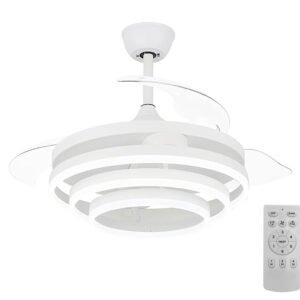 POWERTECH ανεμιστήρας οροφής HLL-0112 με LED φως, 72W, Φ106x50cm, λευκός