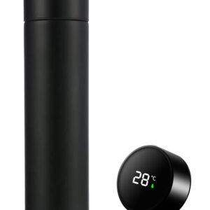 Θερμός LXM264 με οθόνη ένδειξης θερμοκρασίας, ανοξείδωτος, 500ml, μαύρος
