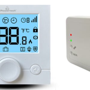 POWERTECH ψηφιακός θερμοστάτης χώρου PT-1046, αερίου, RF, λευκός