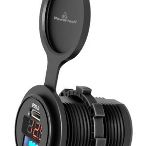 POWERTECH πρίζα USB για σκάφη & οχήματα PTL-005, USB/USB-C 36W, με οθόνη
